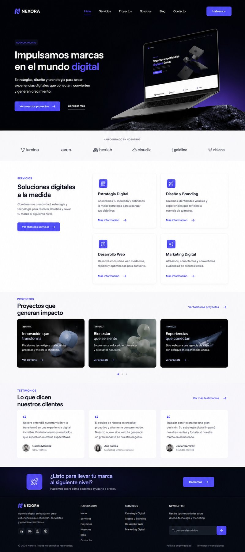 Ejemplo web servicios profesionales - Nexora