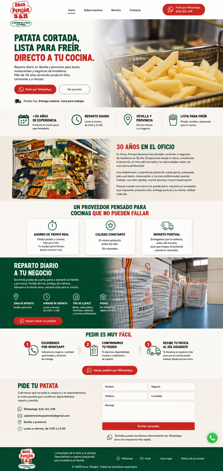Ejemplo web negocio local - Hnos. Perejón S&N